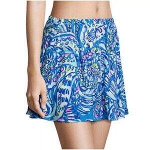 Lilly Pulitzer Ramona Skort Skirt Size 00 Brilliant Blue Ceviche Tropical Bright